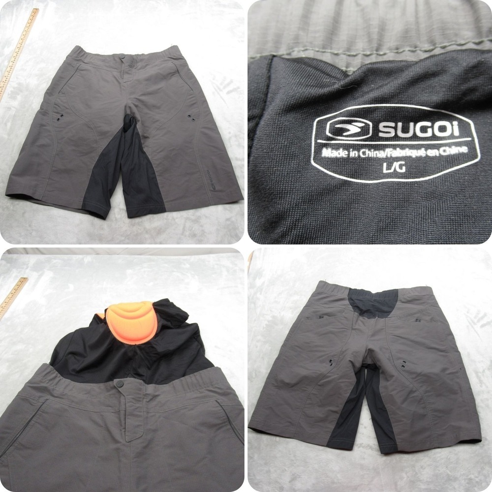 Sugoi Shorts Mens Large Gray Mountain Bike‎ Padded Heavyweight Water Resistant